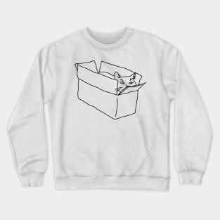 Cat in a box line illustration! Crewneck Sweatshirt